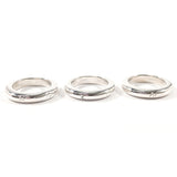CHANEL Ring Logo 3-point ring Silver925 #US 6 1/2 Silver Women Second hand