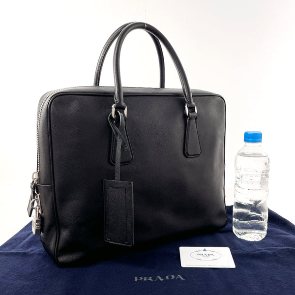 PRADA Business bag VS0305 Briefcase Safiano leather Black mens Second hand