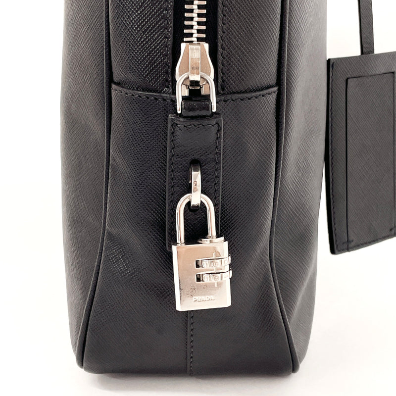 PRADA Business bag VS0305 Briefcase Safiano leather Black mens Second hand