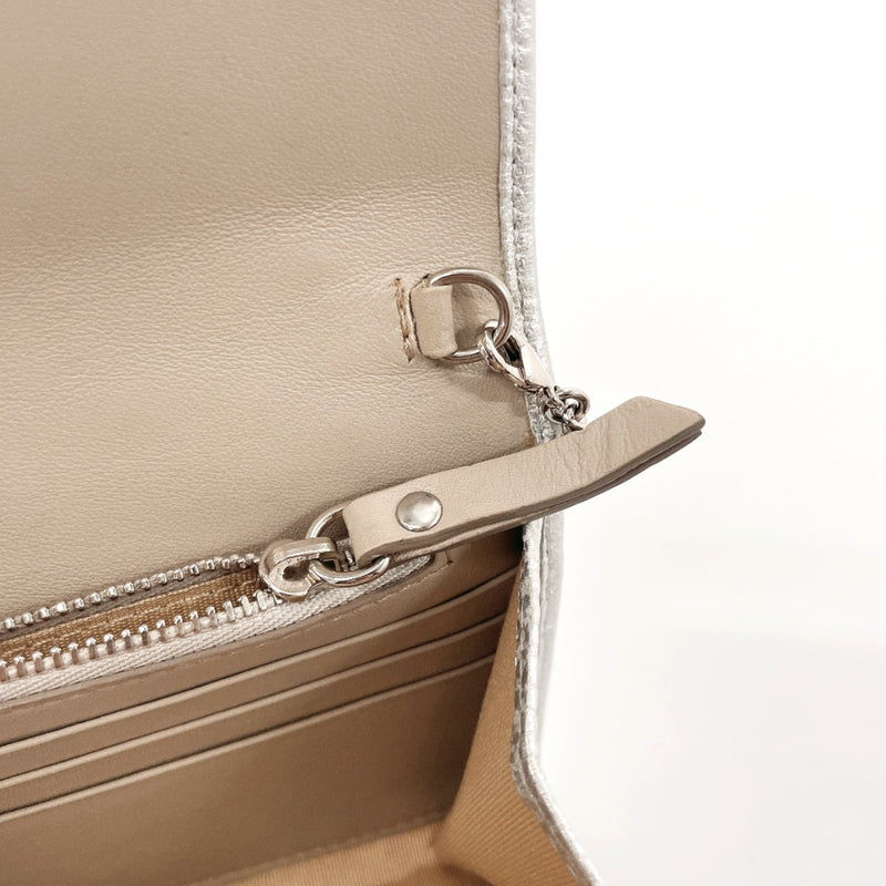 JIMMY CHOO purse Chain wallet Star studs leather Silver Women Second hand