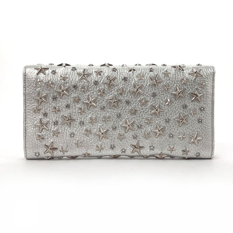 JIMMY CHOO purse Chain wallet Star studs leather Silver Women Second hand