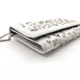 JIMMY CHOO purse Chain wallet Star studs leather Silver Women Second hand