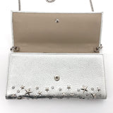 JIMMY CHOO purse Chain wallet Star studs leather Silver Women Second hand
