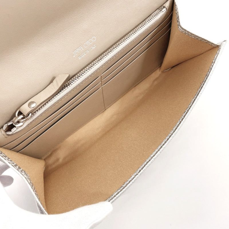 JIMMY CHOO purse Chain wallet Star studs leather Silver Women Second hand