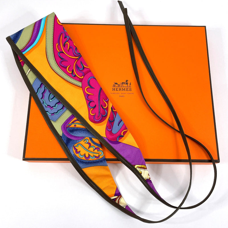 HERMES Other accessories 1059258 hair band ANDEAU H ET F SOIE AGNEAU silk multicolor Women New
