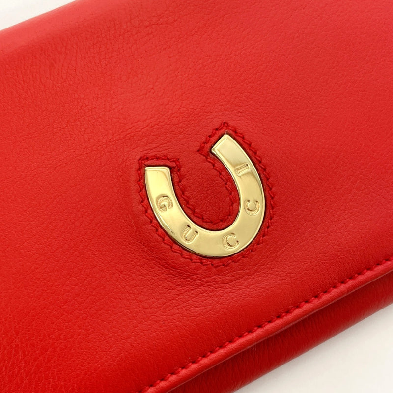 GUCCI purse 035・0416・1720・0 Horseshoe leather Red Women Second hand