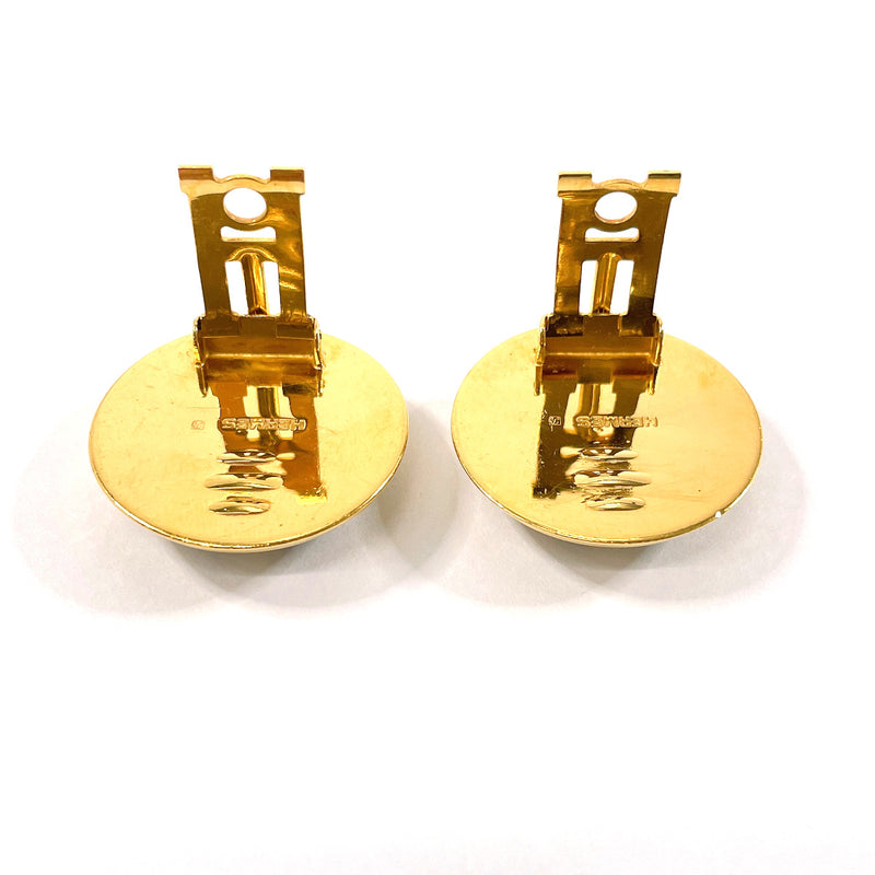 HERMES Earring Emaille Shippo metal gold Women Second hand