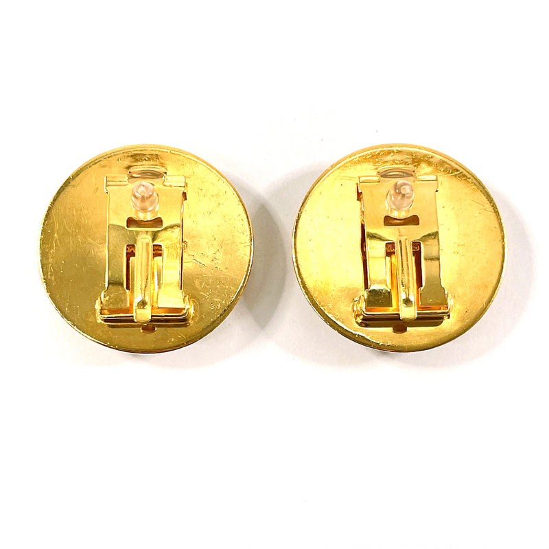 HERMES Earring Emaille Shippo metal gold Women Second hand