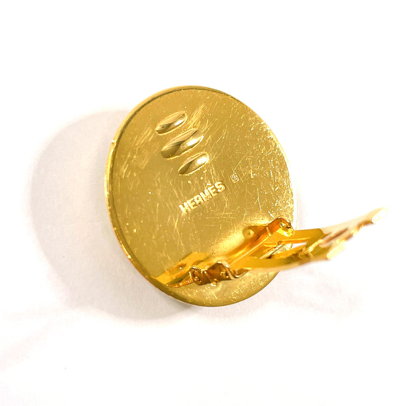 HERMES Earring Emaille Shippo metal gold Women Second hand