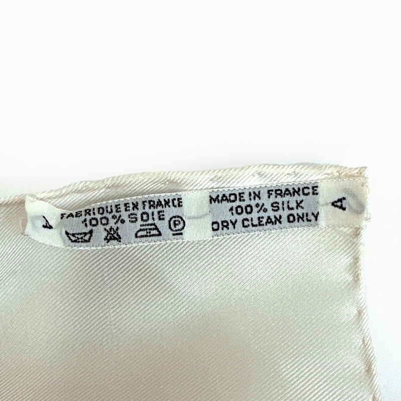 HERMES scarf Carre 90 LES RUBANS DU CHEVAL Horse ribbon decoration silk white Women Second hand