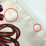 HERMES scarf Carre 90 LES RUBANS DU CHEVAL Horse ribbon decoration silk white Women Second hand