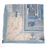 LOUIS VUITTON scarf 19th century Paris decoration LES DECORS PARISIENS AU XIX SIECLE cashmere/silk blue Women Second hand