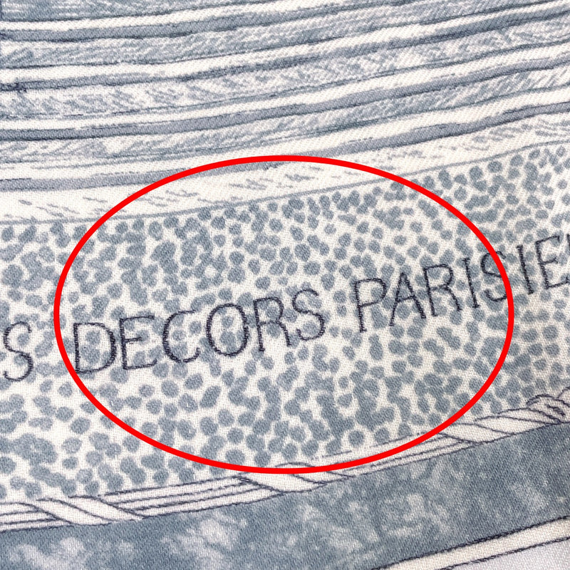 LOUIS VUITTON scarf 19th century Paris decoration LES DECORS PARISIENS AU XIX SIECLE cashmere/silk blue Women Second hand