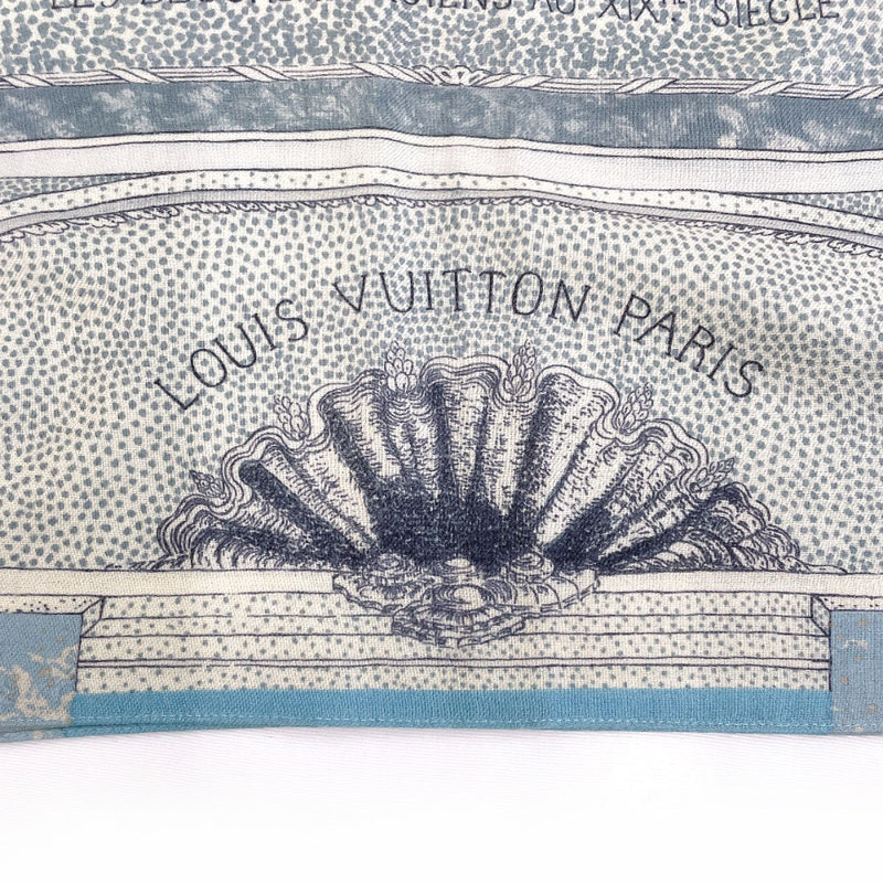 LOUIS VUITTON scarf 19th century Paris decoration LES DECORS PARISIENS AU XIX SIECLE cashmere/silk blue Women Second hand
