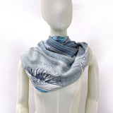 LOUIS VUITTON scarf 19th century Paris decoration LES DECORS PARISIENS AU XIX SIECLE cashmere/silk blue Women Second hand