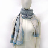 LOUIS VUITTON scarf 19th century Paris decoration LES DECORS PARISIENS AU XIX SIECLE cashmere/silk blue Women Second hand