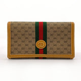 GUCCI purse 035・150 Sherry line GG Supreme Canvas/leather Brown Women Second hand