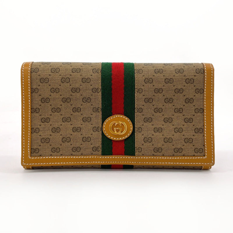 GUCCI purse 035・150 Sherry line GG Supreme Canvas/leather Brown Women Second hand