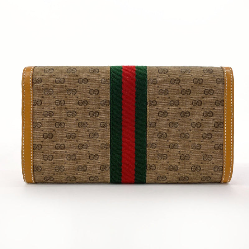 GUCCI purse 035・150 Sherry line GG Supreme Canvas/leather Brown Women Second hand