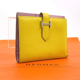 HERMES wallet bearn compact Verso Epsom yellow DCarved seal Women Second hand