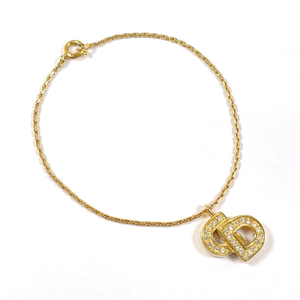 Christian Dior bracelet CD logo metal/Rhinestone gold Women Second hand