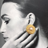 CHANEL Earring vintage Gold Plated/Fake pearl gold Women Second hand