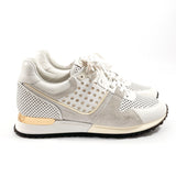 LOUIS VUITTON sneakers GO0195 Runaway line Low cut sneakers leather white Women Second hand