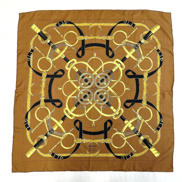 HERMES scarf Carre90 <html lang="ja">
 
 <body>
  Eperon d'Or エプロンドール silk Brown Women Second hand