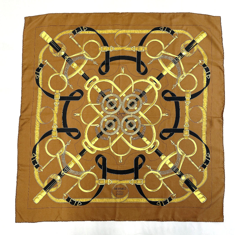HERMES scarf Carre90 <html lang="ja">
 
 <body>
  Eperon d'Or エプロンドール silk Brown Women Second hand