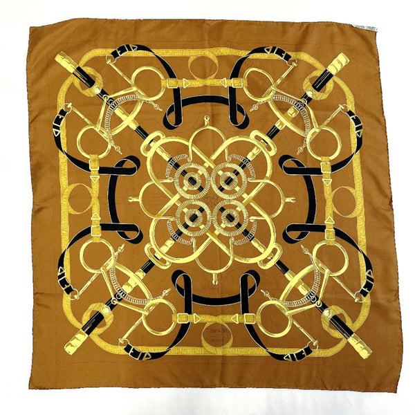 HERMES scarf Carre90 <html lang="ja">
 
 <body>
  Eperon d'Or エプロンドール silk Brown Women Second hand
