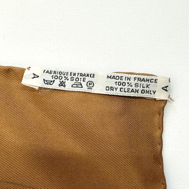 HERMES scarf Carre90 <html lang="ja">
 
 <body>
  Eperon d'Or エプロンドール silk Brown Women Second hand