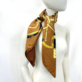 HERMES scarf Carre90 <html lang="ja">
 
 <body>
  Eperon d'Or エプロンドール silk Brown Women Second hand