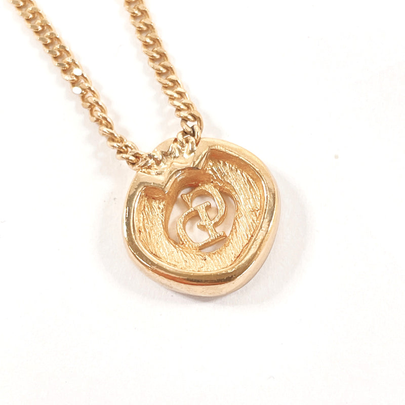 Christian Dior Necklace CD logo metal/Rhinestone gold Women Second hand