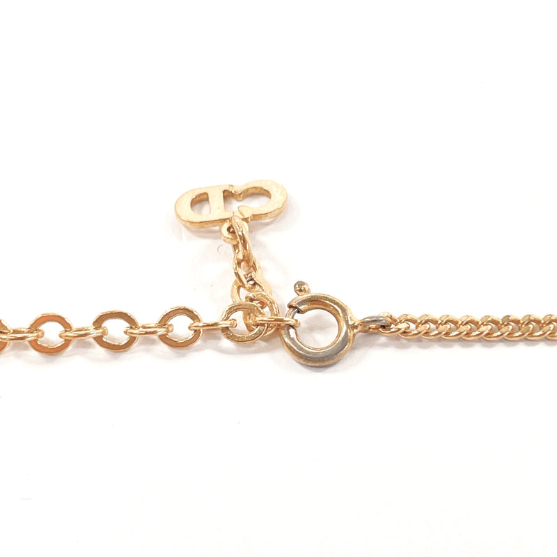 Christian Dior Necklace CD logo metal/Rhinestone gold Women Second hand