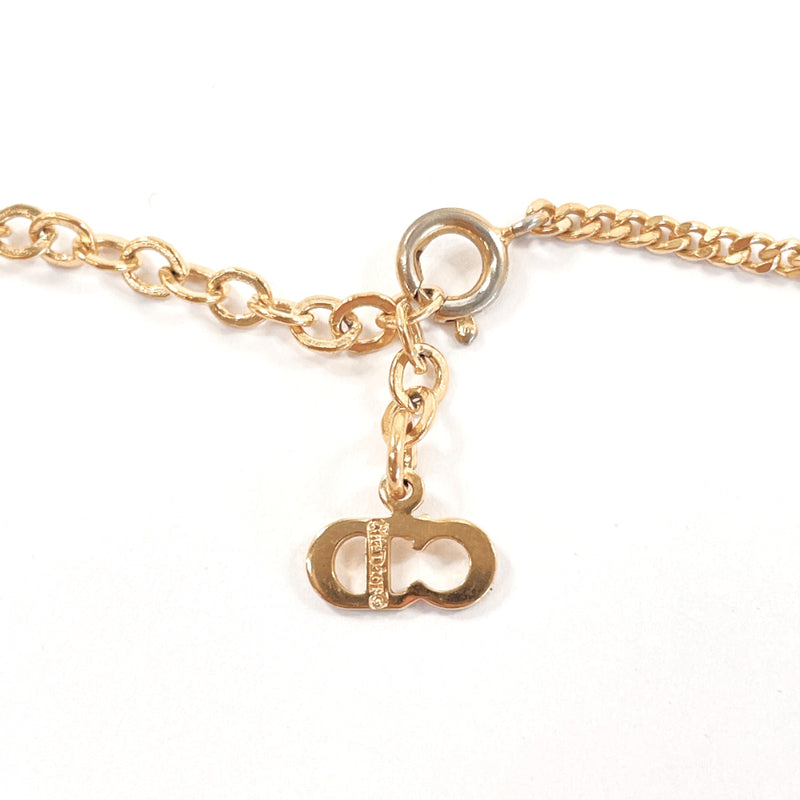 Christian Dior Necklace CD logo metal/Rhinestone gold Women Second hand