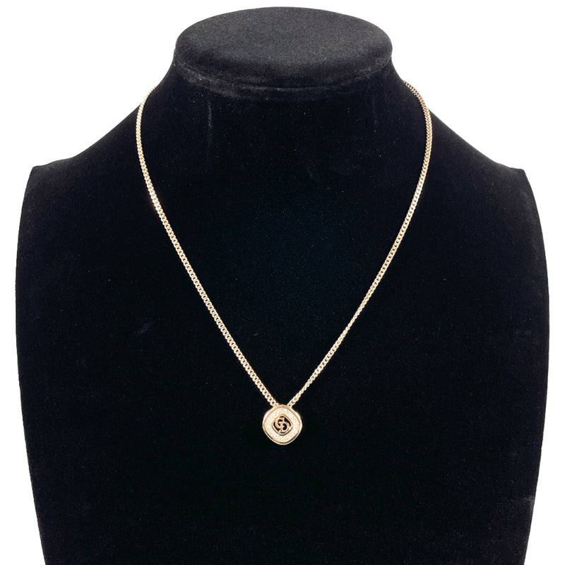 Christian Dior Necklace CD logo metal/Rhinestone gold Women Second hand
