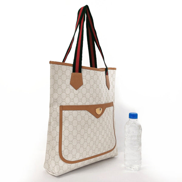 GUCCI Tote Bag Old Gucci Sherry line GG plus white Women Second hand