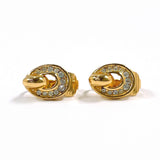 Christian Dior Earring vintage Gold Plated/Rhinestone gold Women