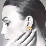 Christian Dior Earring vintage Gold Plated/Rhinestone gold Women