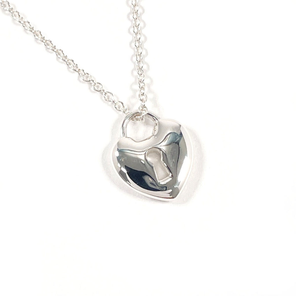 【s925】TIFFANY&Co. ネックレス シルバー 50cmラグジュアリー TIFFANY&Co. Necklace lock heart Silver925 Silver Women Second hand