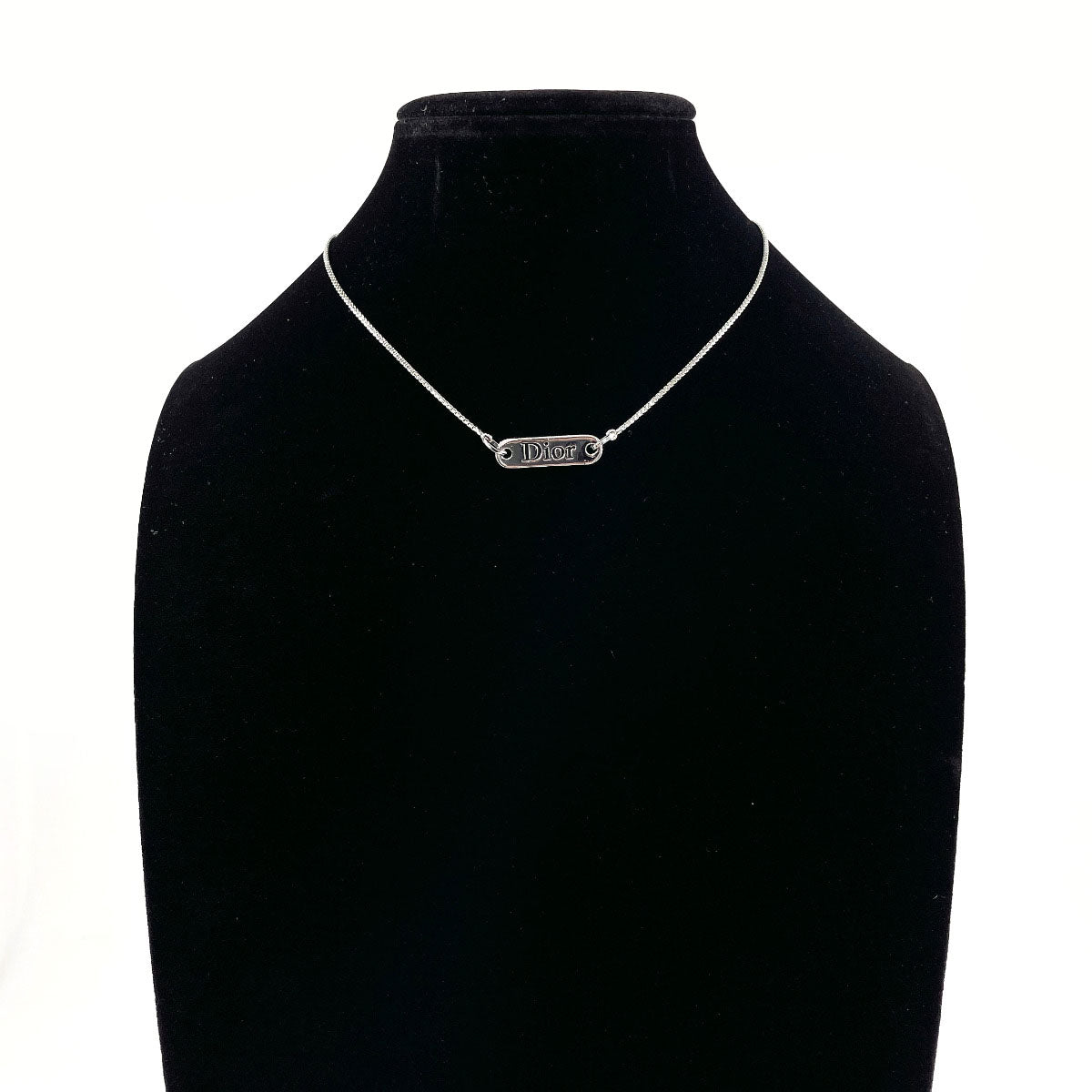 Christian Dior Necklace with logo metal Silver Women Second hand