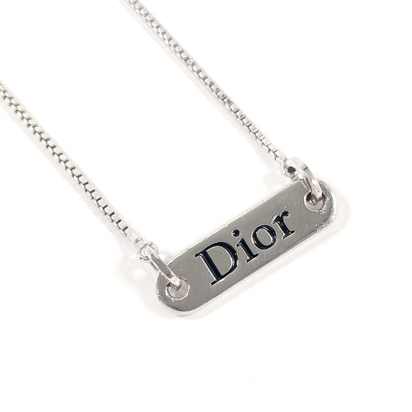 Christian Dior Necklace with logo metal Silver Women Second hand