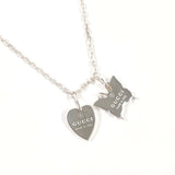 GUCCI Necklace 223983 J8400 8106 Butterfly and heart motif Silver925 Silver Women Second hand