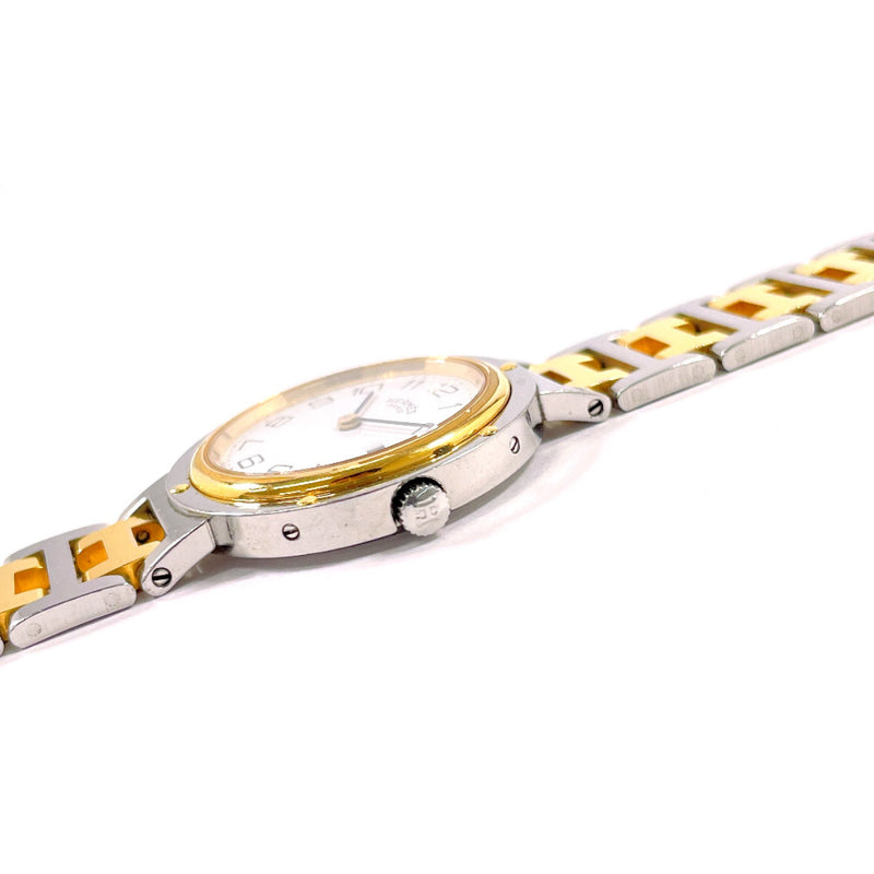 HERMES Watches Clipper Stainless Steel/Gold Plated Silver Silver Women Second hand