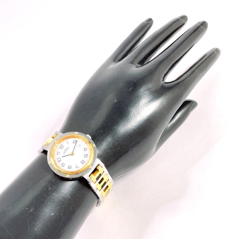 HERMES Watches Clipper Stainless Steel/Gold Plated Silver Silver Women Second hand