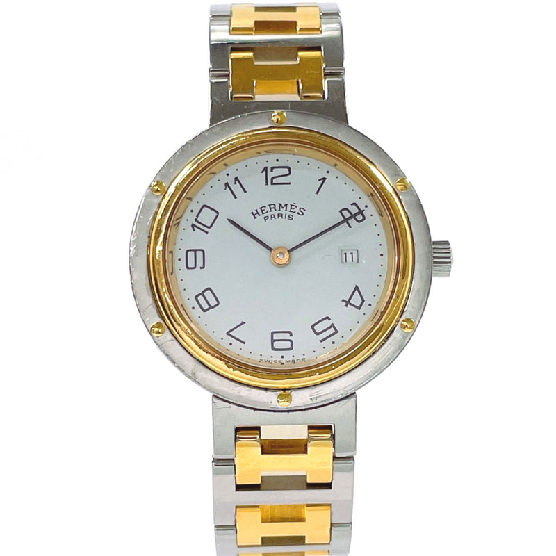 HERMES Watches Clipper Stainless Steel/Gold Plated Silver Silver Women Second hand