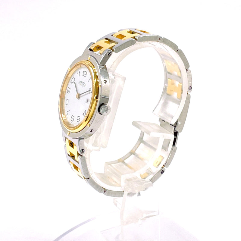 HERMES Watches Clipper Stainless Steel/Gold Plated Silver Silver Women Second hand