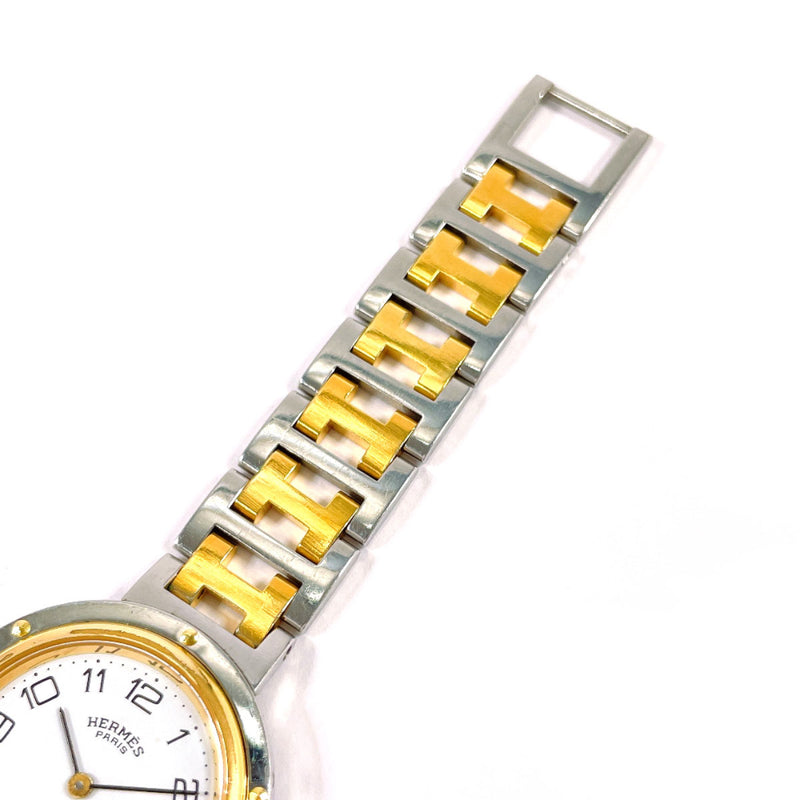 HERMES Watches Clipper Stainless Steel/Gold Plated Silver Silver Women Second hand