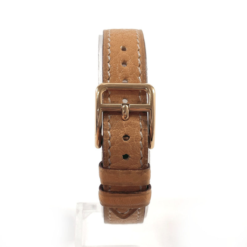 HERMES Watches Kelly watch Gold Plated/leather gold gold 〇VCarved seal Women Second hand