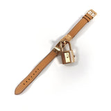HERMES Watches Kelly watch Gold Plated/leather gold gold 〇VCarved seal Women Second hand